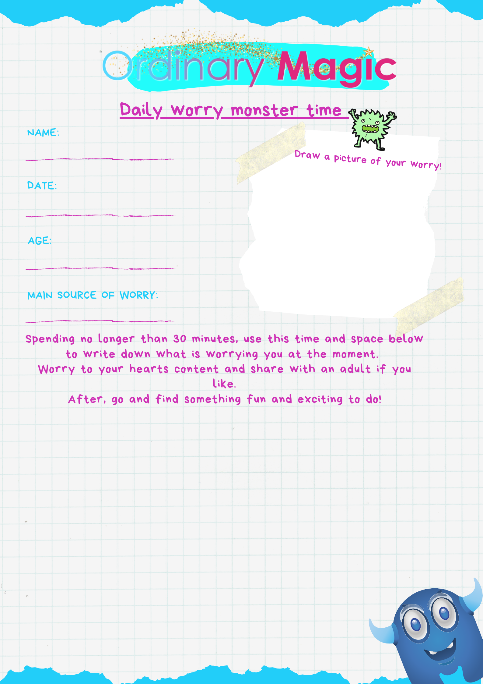 Daily Worry Monster time